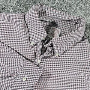 Brooks Brothers Shirt Mens 16.5-5 Red Navy Gingham Button Down L/S Preppy